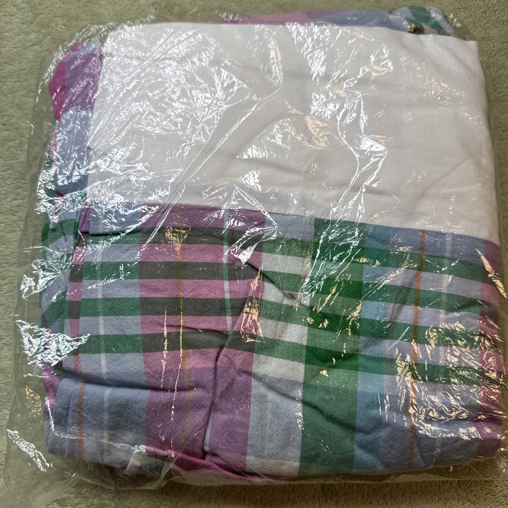 Vintage Ralph Lauren Cottagecore Preppy TWIN bedskirt Caitlin Madras pink gr NWT - Picture 3 of 5